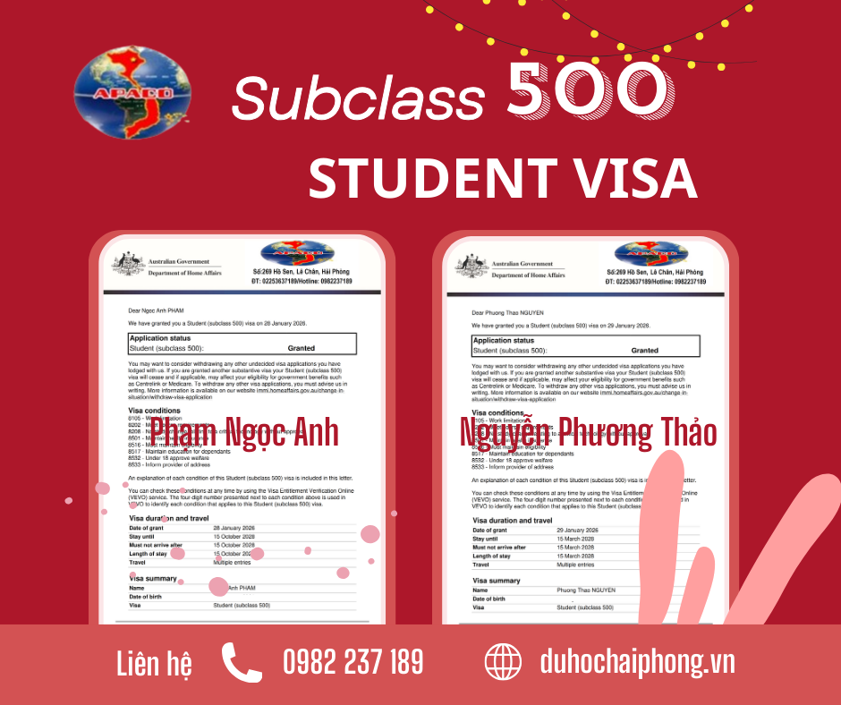𝐕𝐈𝐒𝐀 𝐃𝐔 𝐇𝐎̣𝐂 𝐔́𝐂 𝐋𝐀̣𝐈 𝐕𝐄̂̀ 𝐕𝐎̛́𝐈 𝐀𝐏𝐀𝐂𝐎!